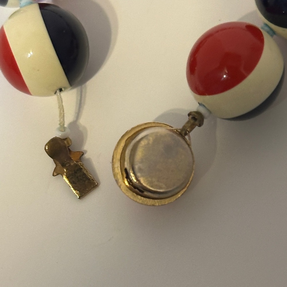 Vintage Red White & Blue Beaded Necklace - Picture 2 of 11